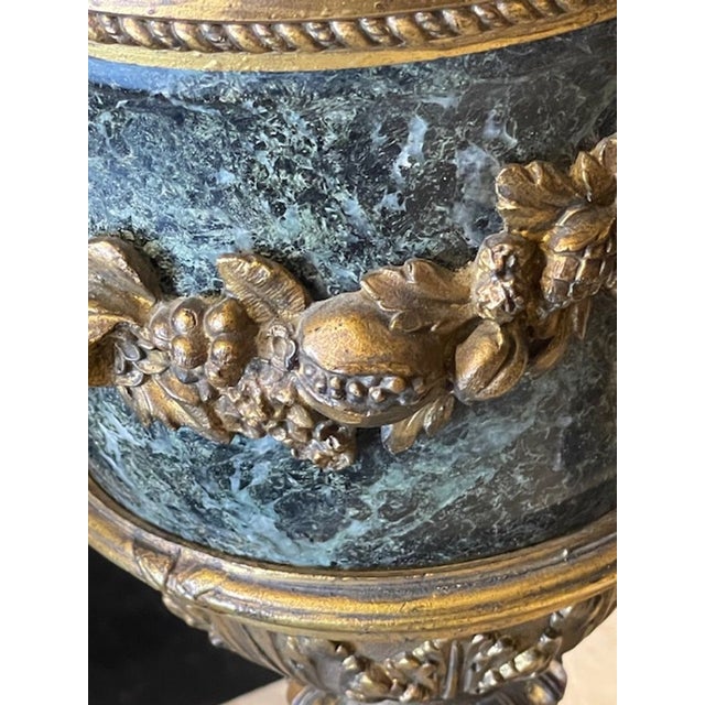 Pair of 19th Century French Marble and Bronze Cassolette For Sale - Image 4 of 9
