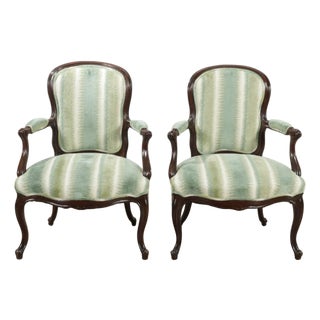 Late 18th Century Pair of George III Open Armchairs For Sale