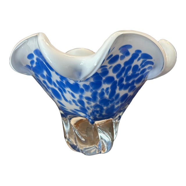 Royal Gallery Style Art Glass Handkerchiff Vase/Bowl For Sale