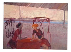 Martta Weg, Women Drinking Chocolate, Oil on Canvas, 2003