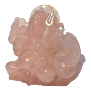 Rose Quartz Ganesh Statue
