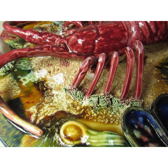Vintage Portuguese Majolica Lobster Wall Plate For Sale - Image 17 of 18