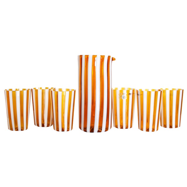 Salty Caramel Collection Glasses by Maryana Iskra for Ribes the Art of Glass, Set of 7 For Sale