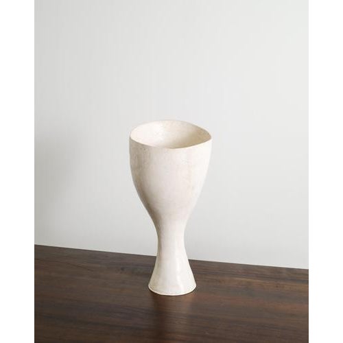 White Sculptural and Plaster Vase by Grillo Demo For Sale - Image 6 of 8