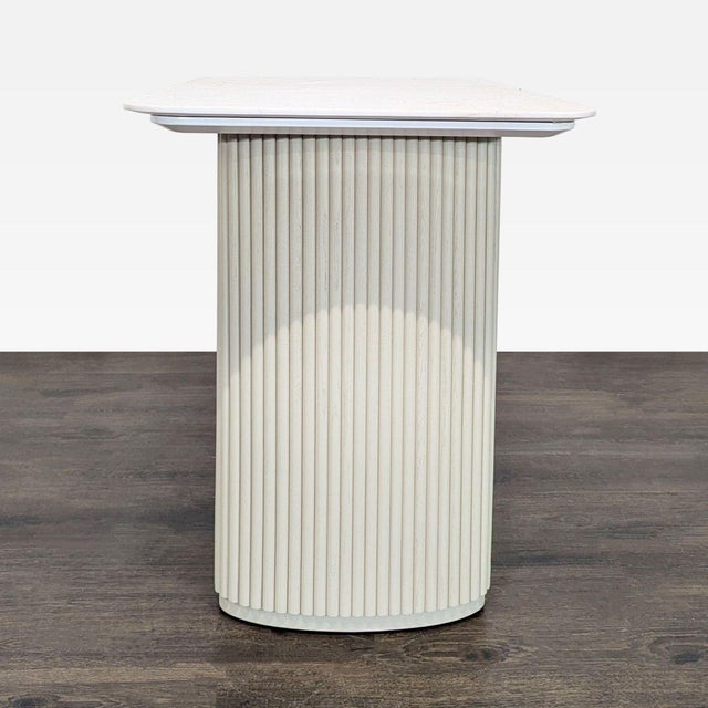 Modern Rove Concepts Athena Modern Marble Top Desk With Fluted Cream Legs For Sale - Image 3 of 6