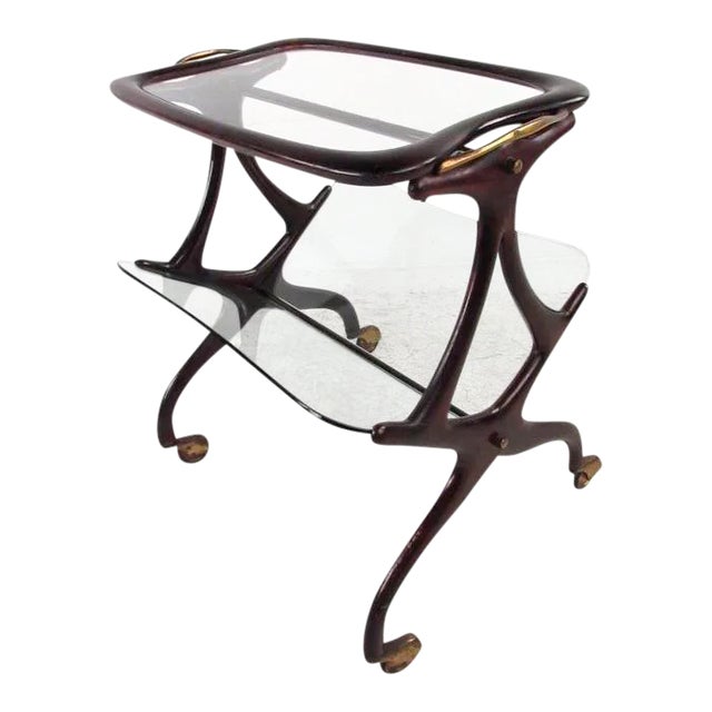 Cesare Lacca Italian Side Table Magazine Rack For Sale