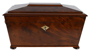 English Tea Caddy in‘ Mahogany, 19th Century