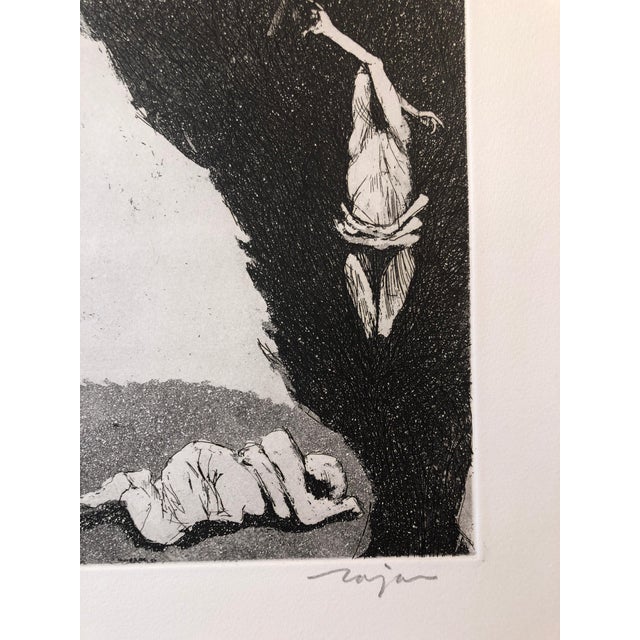 Surrealism Jack Zajac, Surrealist Figurative Aquatint Etching California Modernist Sculptor Artist, 1964 For Sale - Image 3 of 4