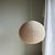Very Large Round Pinkish Rattan and Natural Linen Pendant Light For Sale - Image 9 of 18