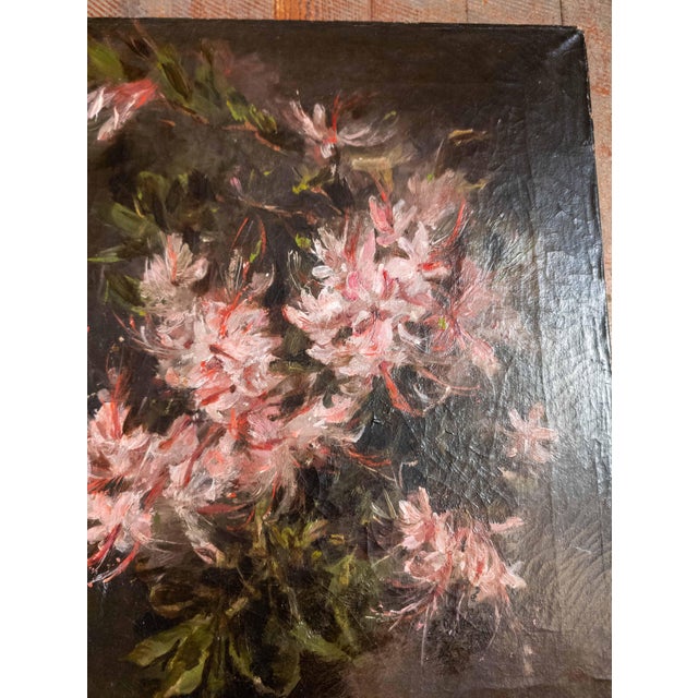 19th Century American Impressionist Floral Study of Azalea, Signed Minet For Sale - Image 11 of 18