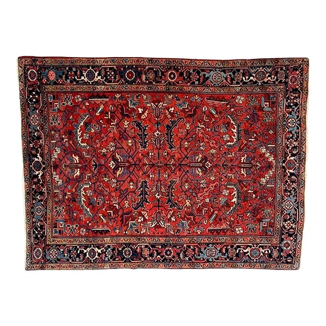 Antique Persian Heriz, 6'8" X 8'9" For Sale