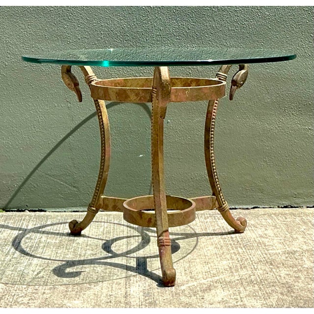 Vintage Gilt Gipped Swan Drinks Table For Sale - Image 11 of 12