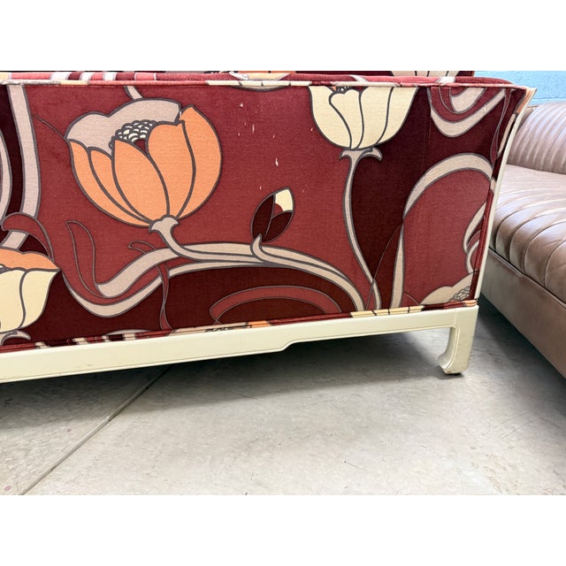 Hollywood Regency Mohair Velvet 60's Loveseat For Sale - Image 15 of 18