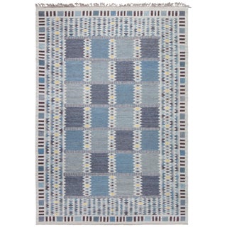 Flatweave Modern Geometric Stripe Slate Gray Rug "Cresta" by Doris Leslie Blau For Sale