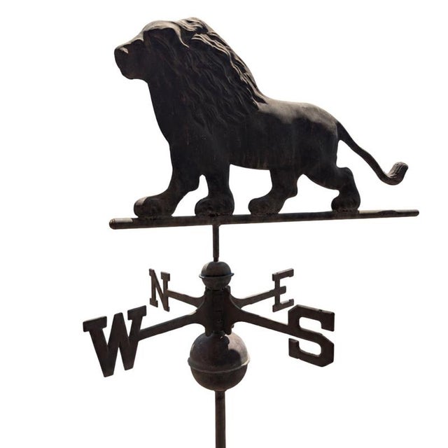 Metal Antique Italian Copper Weathervane with Lion, 1900s For Sale - Image 7 of 7
