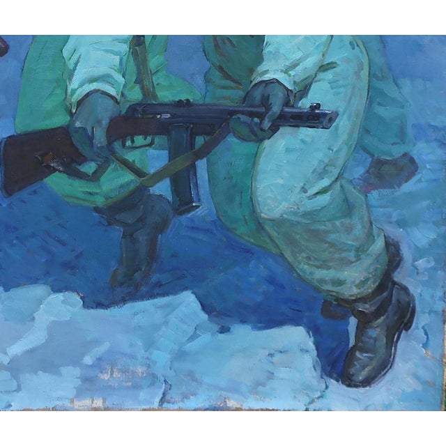 Army Realism Oil Painting, 1973 For Sale - Image 4 of 6