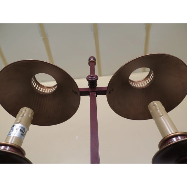 1990s Regency Style Red Toleware Decorative Desk or Table Lamp For Sale In Philadelphia - Image 6 of 13