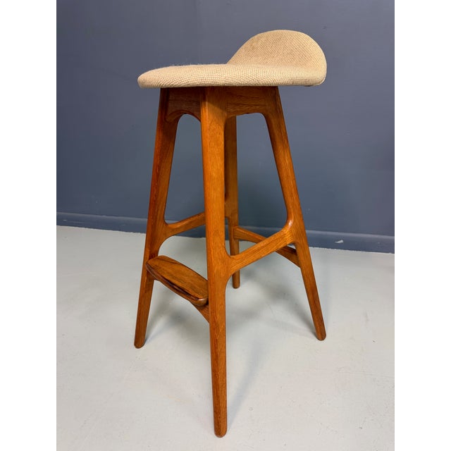 Brown Trio of Model Od-61 Bar Stools by Erik Buch for o.d. Mobler, Denmark, C. 1960's For Sale - Image 8 of 12