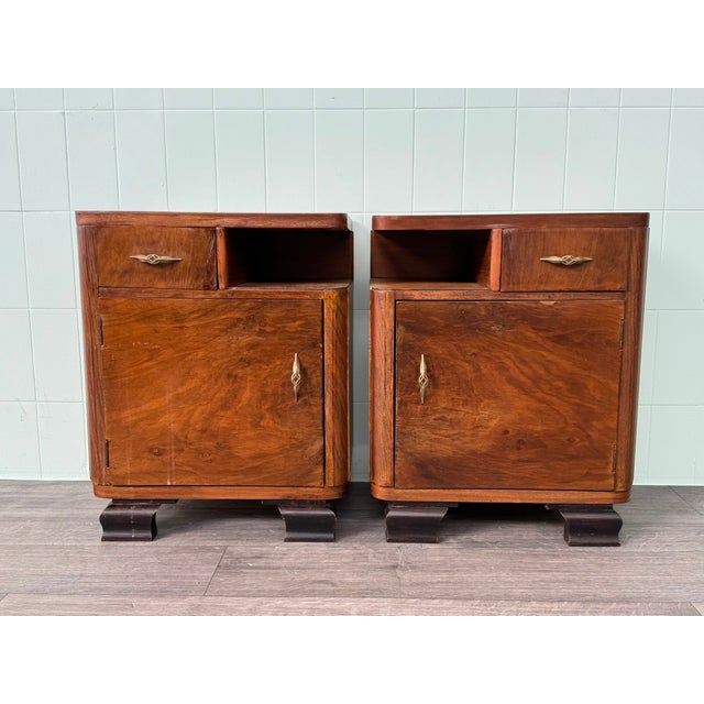 Antique Art Deco Italian Bedside Tables, 1930s, Set of 2 For Sale - Image 13 of 13