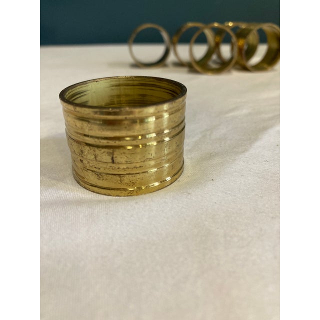 1960's Solid Brass Napkin Rings- Set of 6 For Sale In Oklahoma City - Image 6 of 8
