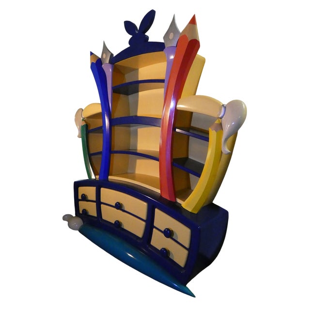 Handcrafted Alice in Wonderland Bookcase with Chest of Drawers, Italy, 1990s For Sale - Image 17 of 18
