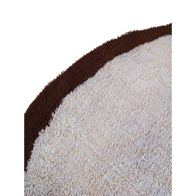 1970s Vintage Dutch Round Wool Rug, 1970 For Sale - Image 5 of 14