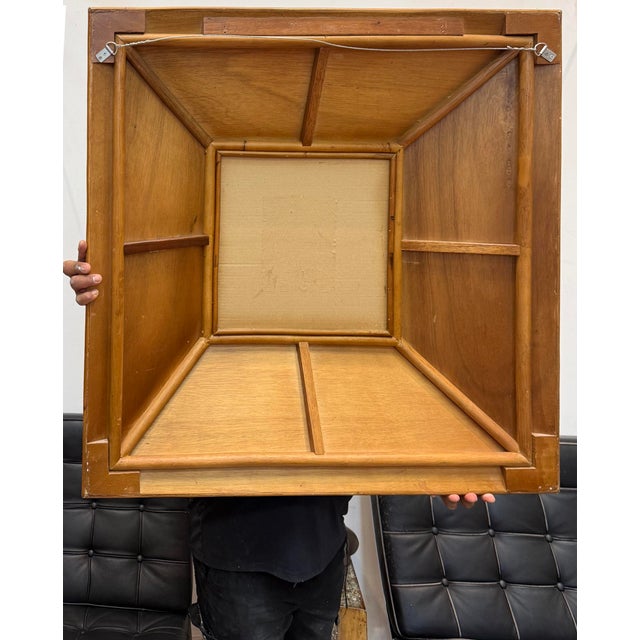 Brown Vintage 3-Dimensional Pencil Reed Coastal Beveled Mirror For Sale - Image 8 of 8