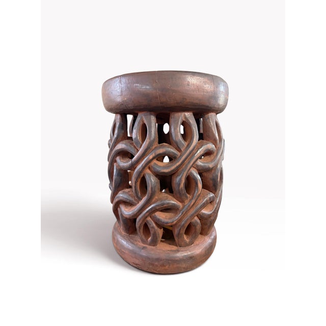Unique Bamileke Royalty Stool/Table from Cameroon—an unusual find carved from a single piece of indigenous wood....