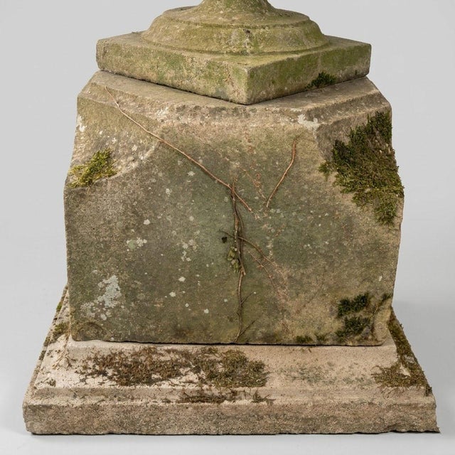 English Garden Basin on Patinated Stone Pedestal, 1920s For Sale - Image 10 of 16
