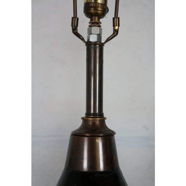 Frederick Cooper Late 20th Century 2 Rare Frederick Cooper Hand Blown Brutalist Glass Wine Bottle Lamps 42" For Sale - Image 4 of 18