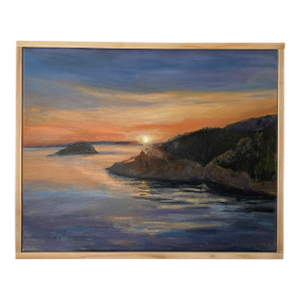 Original Pacific Northwest Landscape Painting – Deception Pass by Francisco Peña – Framed
