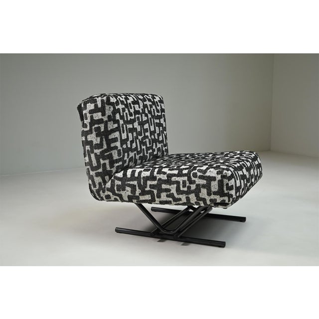 1980s Postmodern Jacquard Lounge Chairs, Italy, 1980s, Set of 2 For Sale - Image 5 of 9