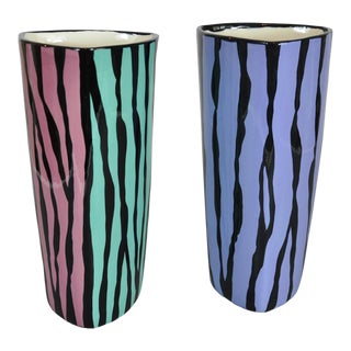 1990s Post Modern Art Studio Design Pottery Kay Bynum and Richard Frideaux Design Complex - a Pair For Sale