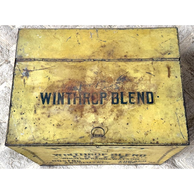 Victorian Antique Winslow’s “Winthrop Blend” Coffee Advertising Store Bin, USA 1895-1910 For Sale - Image 3 of 9