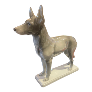 1930s Porcelain Hutschen Reuther German Shepherd by Max Daniel Herman Fritz Marked