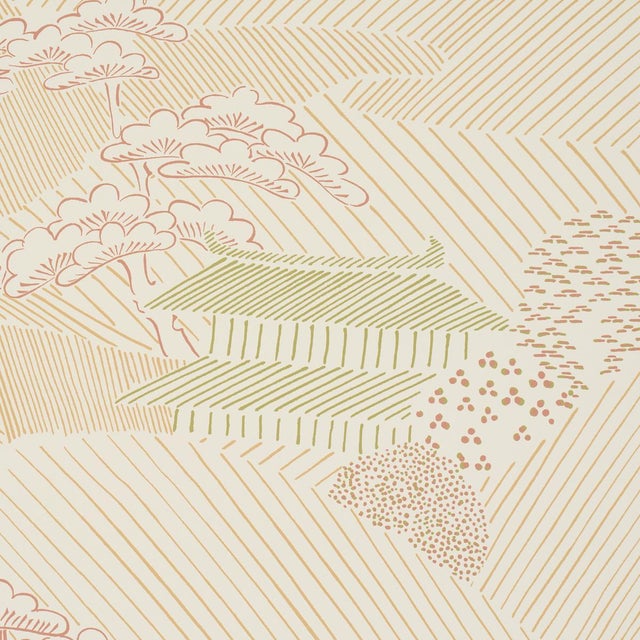 Traditional Schumacher Nikko Wallcovering In Neutral For Sale - Image 3 of 5