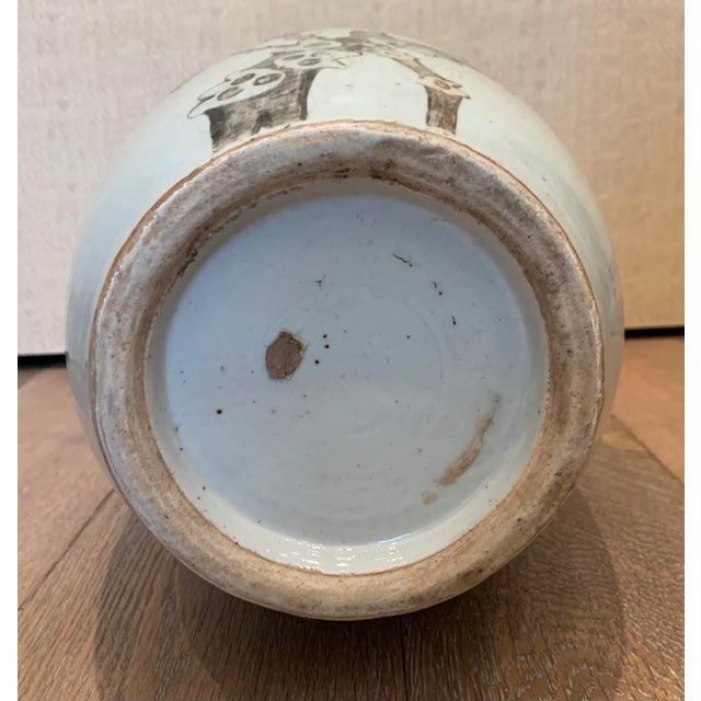 Ceramic Vintage Tall Asian Ceramic Urn For Sale - Image 7 of 9