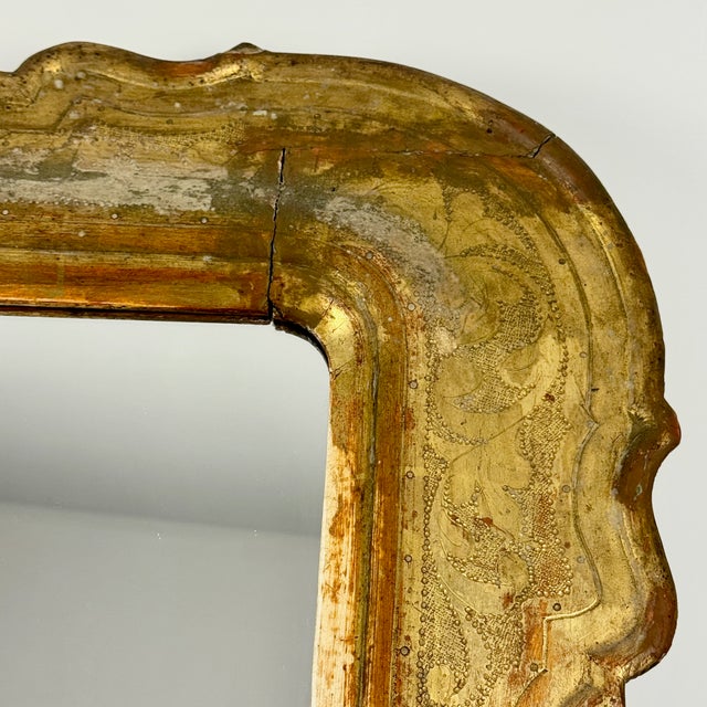 Antique Gilded Carved Wood Wall Mirror, 19th Century For Sale - Image 5 of 10