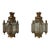 Vintage Spanish Brass With Leaded Glass Exterior Outdoor Lighting Sconce - Pair For Sale