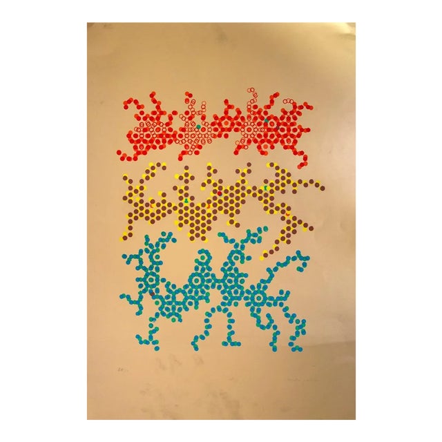 Mario Padovan, Precious Reflections, Original Screen Print, 1970s For Sale