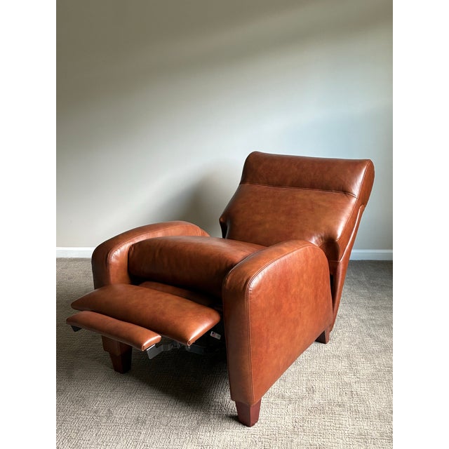 Late 20th Century Comfort Design Cognac Leather Recliner Lounge Chair For Sale In Charlotte - Image 6 of 7