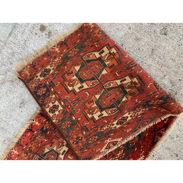 Mid 19th Century 1840s, Handmade Antique Collecitble Turkmen Tekke Torba 1.4' X 3.7' For Sale - Image 5 of 11