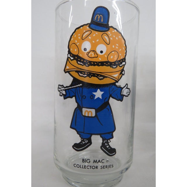 Transparent 1977 McDonalds Collector Series 2pc Drinking Glasses Big Mac and Grimace For Sale - Image 8 of 12