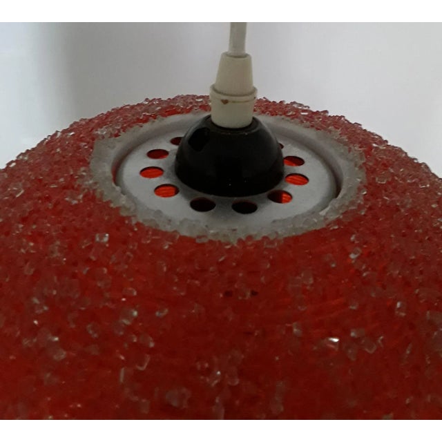 Vintage Red Plastic Ceiling Lamp, 1970s For Sale - Image 3 of 5