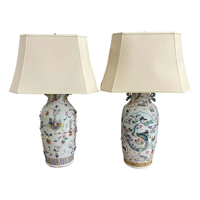 19th Century Famille Rose Lamps - A Pair For Sale - Image 13 of 13