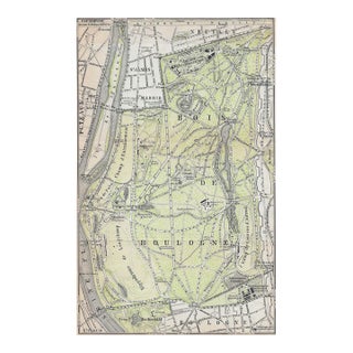 1907 Map of Bois De Boulogne in Paris For Sale