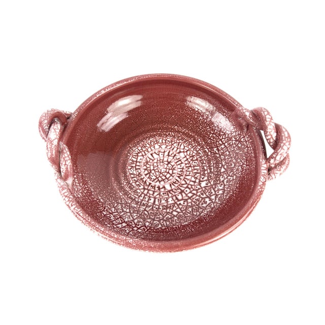 A striking large ceramic fruit bowl produced by the Atelier d’Accolay, France. This sculptural piece features beautifully...