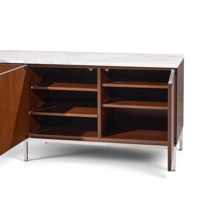 Florence Knoll Mid Century Marble and Chrome Executive Cabinet Credenza For Sale - Image 9 of 10