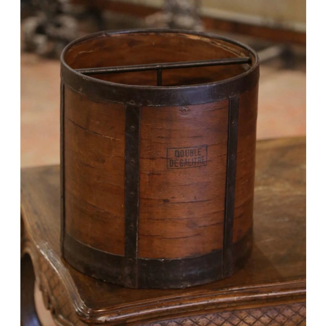 Late 19th Century 19th Century French Wood and Iron Double Decaliter Grain Measure For Sale - Image 5 of 9
