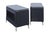 A pair of Iris nightstands made by Universal for their Nina Magon Collection. Open shelf cabinets with upper and lower...